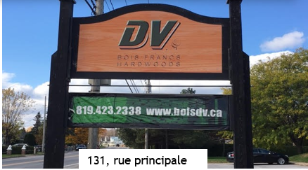 Enseigne de Les Bois Francs DV (Bois Francs Hardwoods), 131 rue principale, 819 423-2338, boisdv.ca.