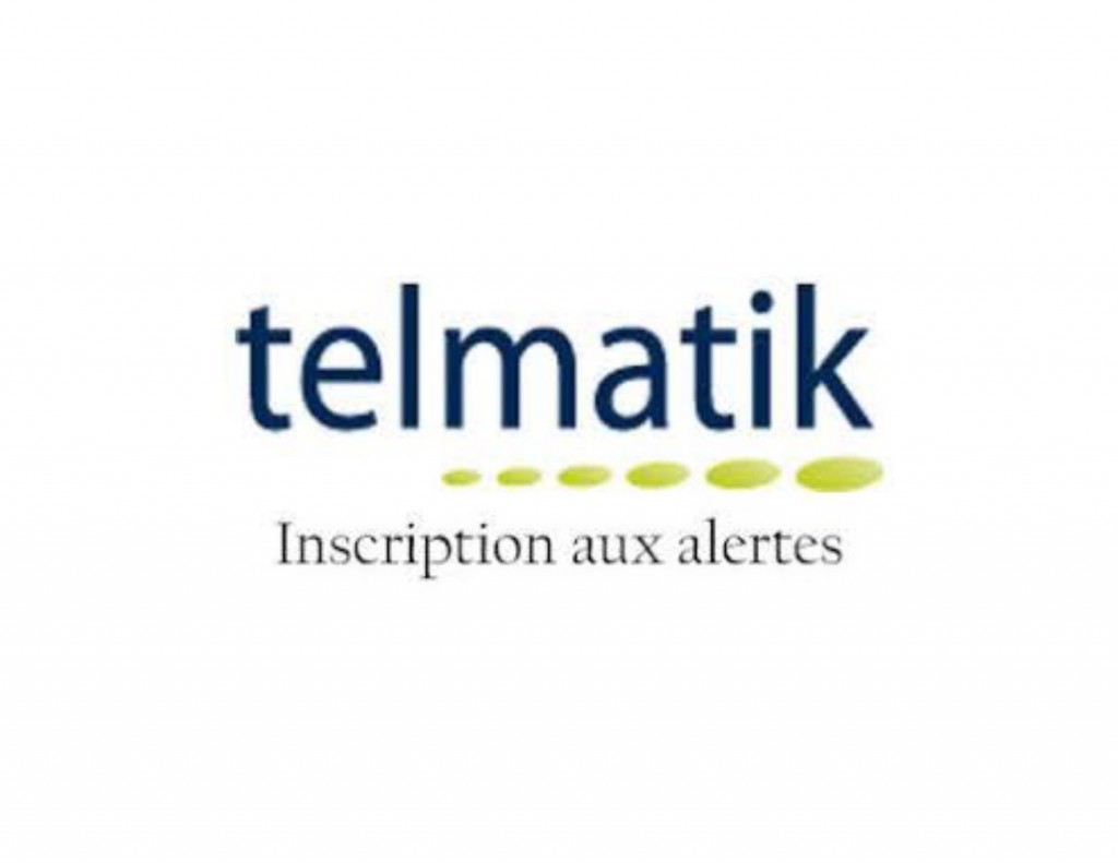 Logo de Telmatik avec la mention « Inscription aux alertes ».